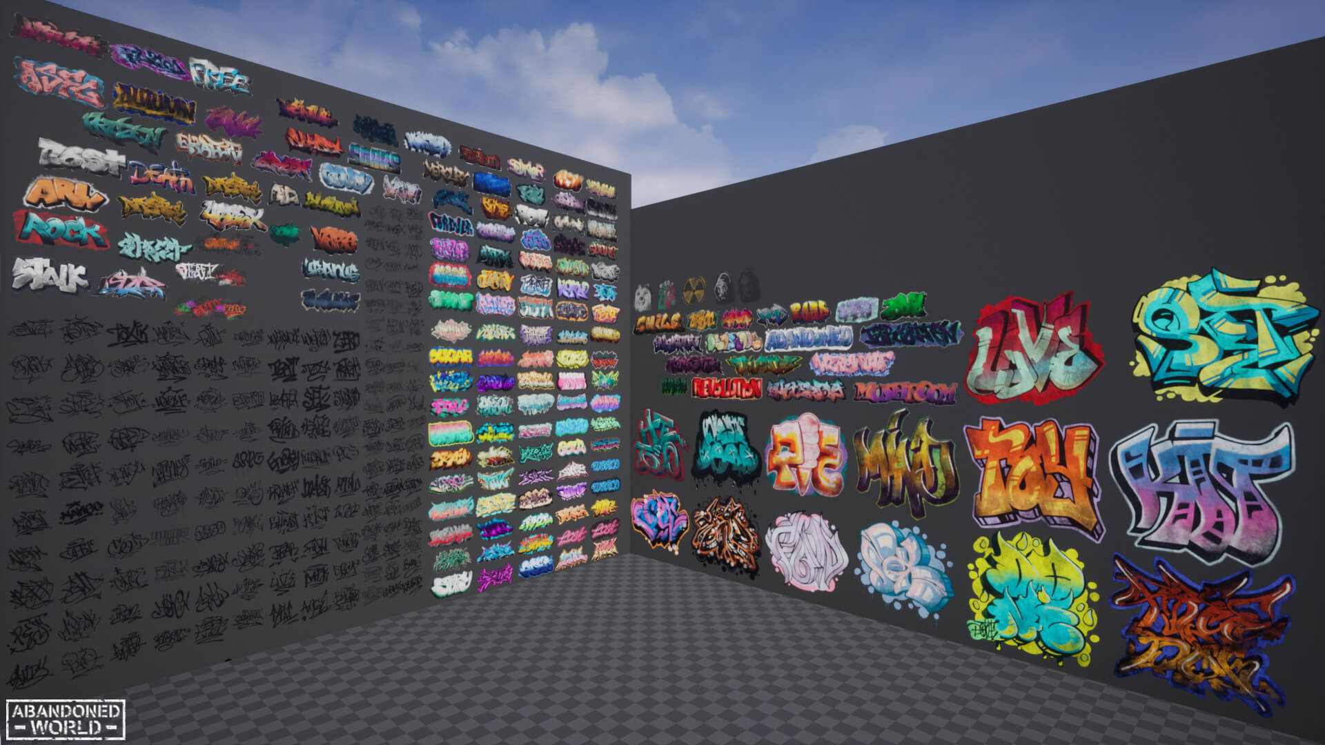 Graffiti Pack Decals 5 in 1 for UE4 & Unity 3D Material or Shader by