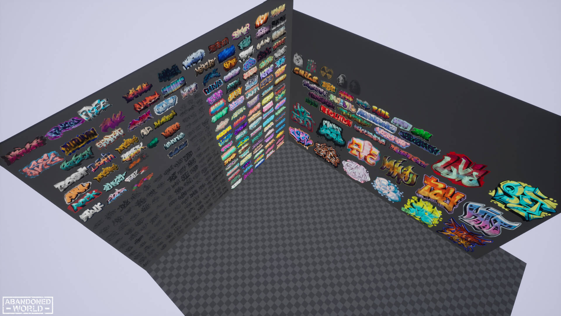 Graffiti Pack Decals 5 in 1 for UE4 & Unity 3D Material or Shader by