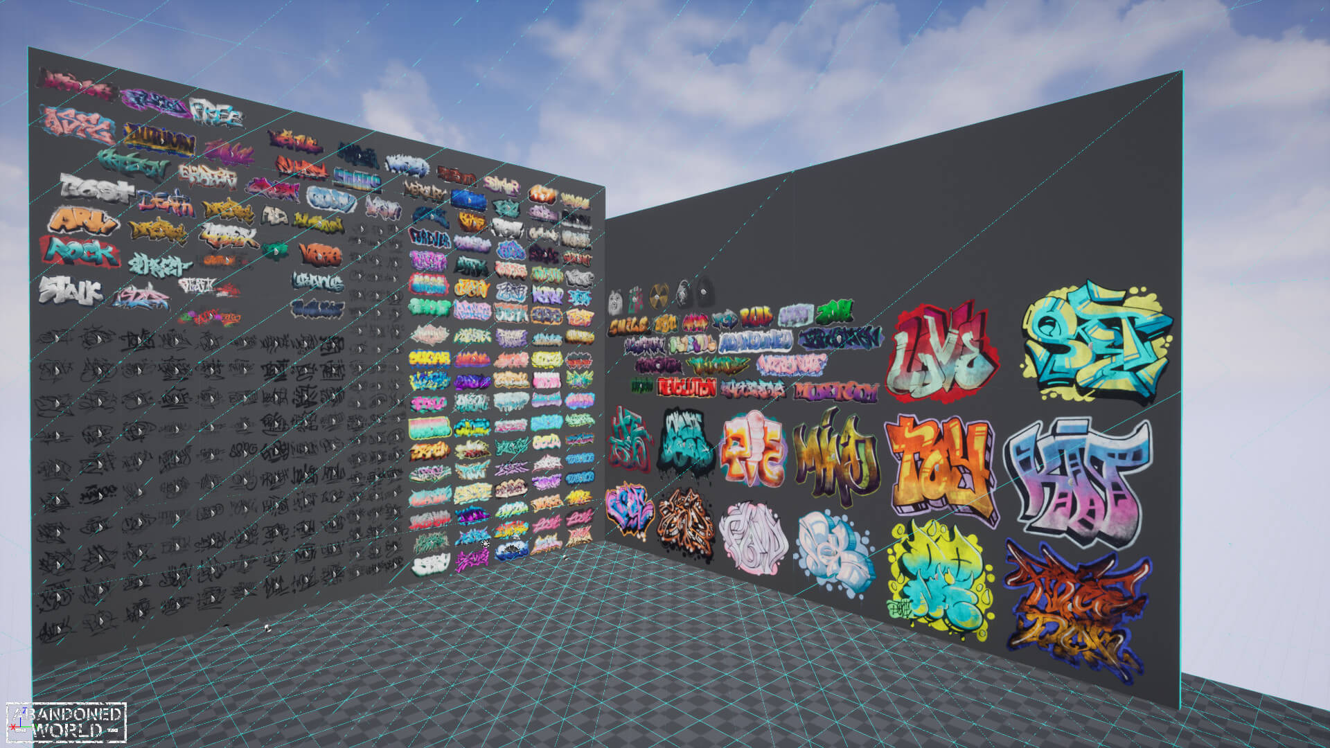 Graffiti Pack Decals 5 in 1 for UE4 & Unity 3D Material or Shader by