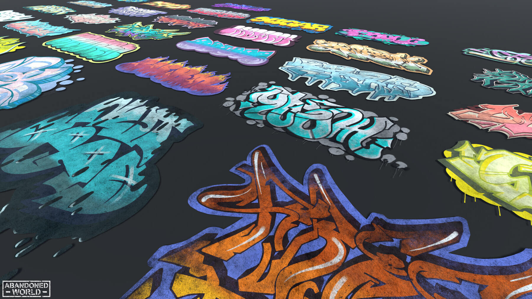 Graffiti Pack Decals IV for UE4 & Unity 3D Material or Shader by