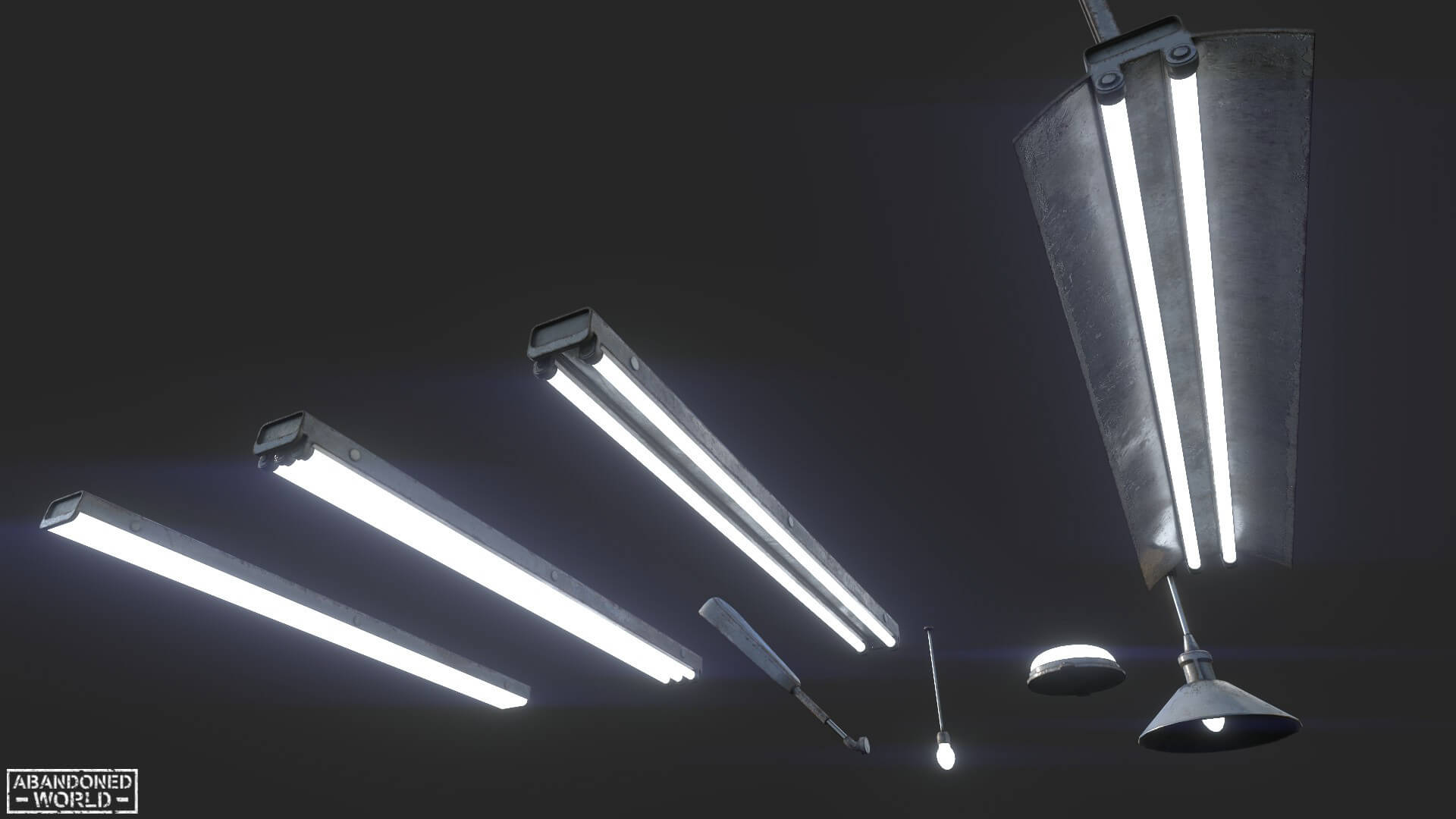 Industrial Lighting Set 3D Model by Abandoned World