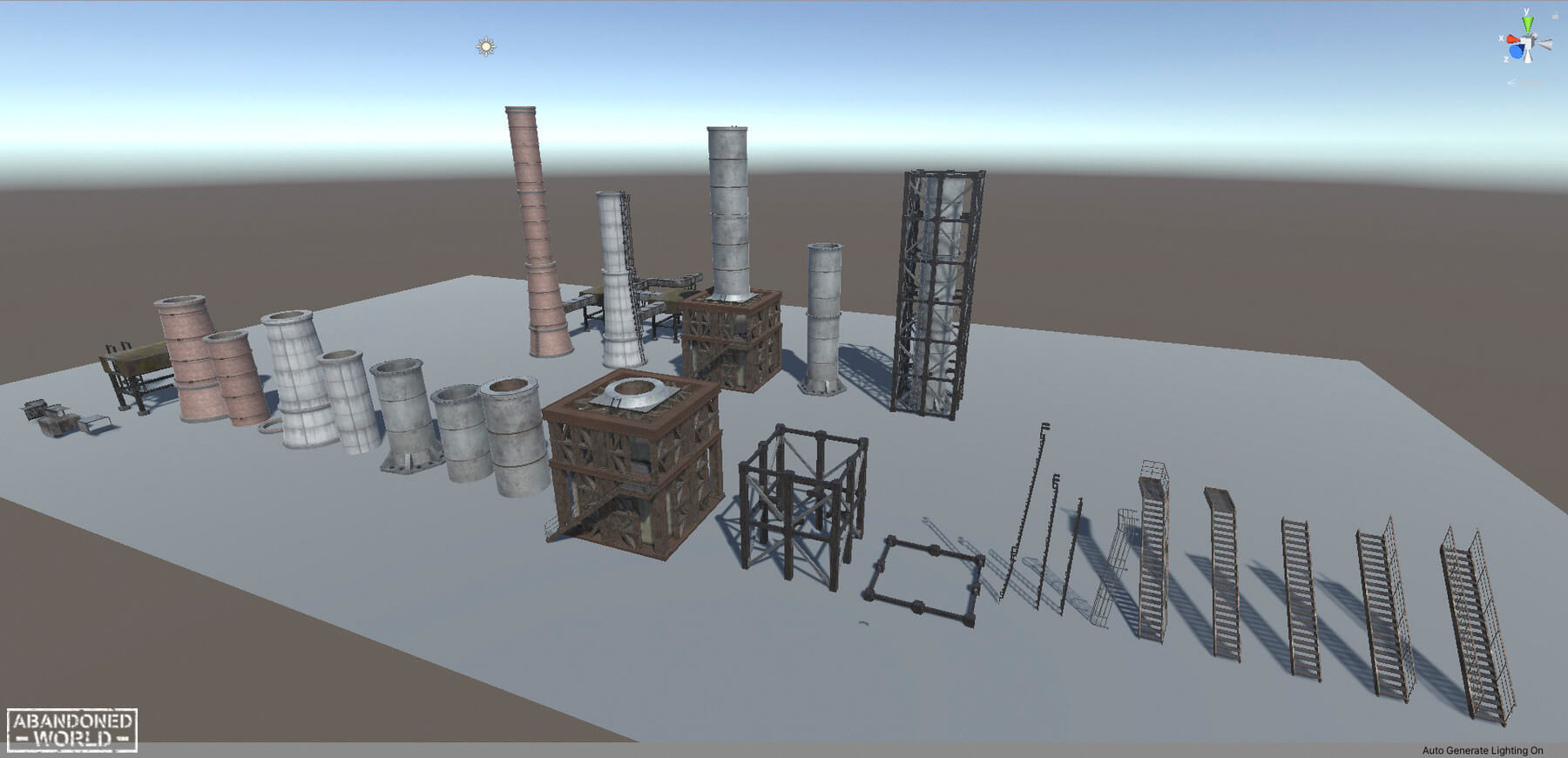 Modular Industrial Pipe for UE4 & Unity - 3D Model by Abandoned World