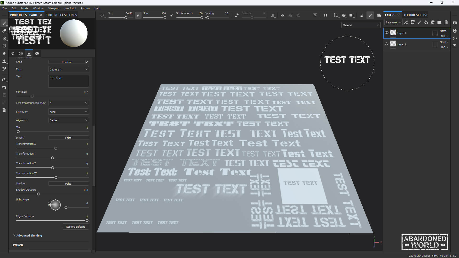 Stencil Fonts Tool for Substance Painter by Abandoned World