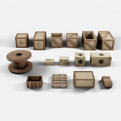 Wood Box Pack - Free 3D Model by Abandoned World