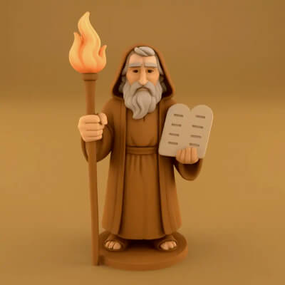 3D Moses Statue Unique Gift Educational Decor