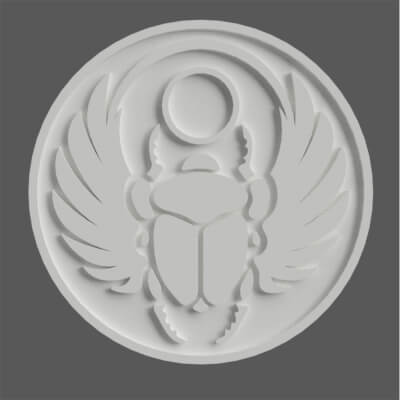 Ancient Egyptian Scarab Coaster Table Top Keychain 3D Pr