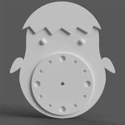 Chick Wall Clock STL 3D Print Model