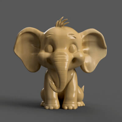 Cute Baby Elephant Decor Perfect for Desk Table 3D Print M