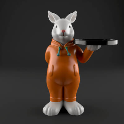 Cute Bunny Tray Holder 3D STL File for Fun Desk Decor 3D Pri