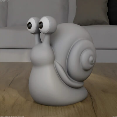 Cute Cartoon Snail 3D Printable STL Model