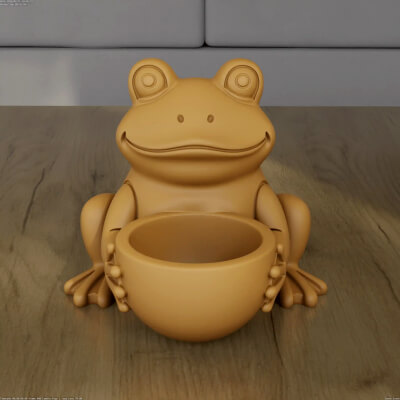 Cute Frog Desk Organizer and Planter 3D Print File