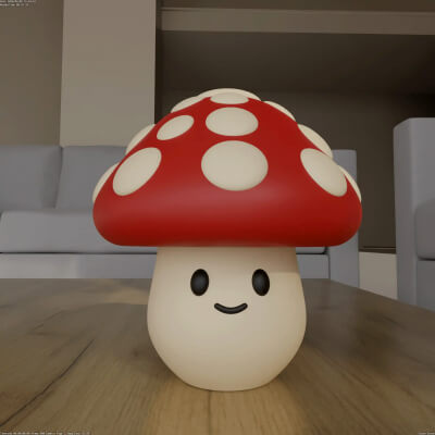Cute Kawaii Mushroom Toadstool STL 3D Print Model