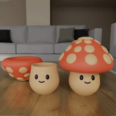 Cute Mushroom Storage STL File for 3D Printing