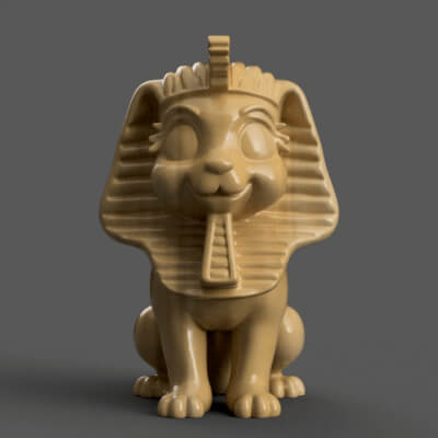 Cute Pharaoh Cat 3D Model Fun Egyptian Decoration STL 3D Pri