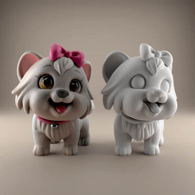 Cute Puppy 3D STL Model for