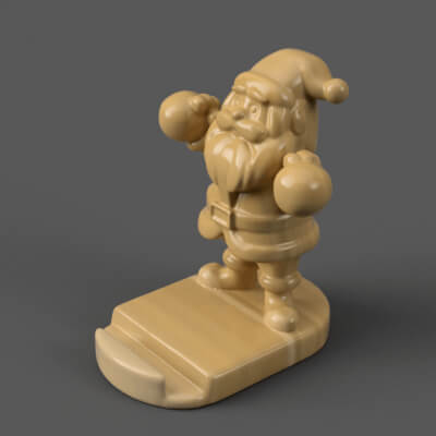 Cute Santa Phone Holder 3D Print Model