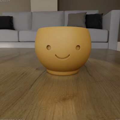 Cute Smiley Face Planter STL for 3D Printing