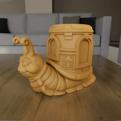 Cute Snail House Planter STL 3D Model Desktop Organizer