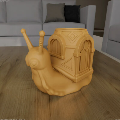 Cute Snail House Planter STL File for 3D Printing