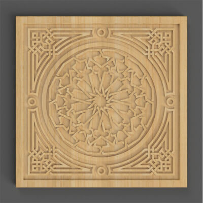 Decorative Arabic Squares Coaster Table Top Wall Art 3d