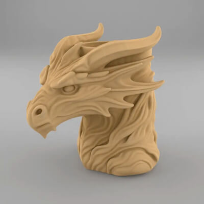 Dragon Head Planter Urn STL Fantasy Candle Candy Dish File
