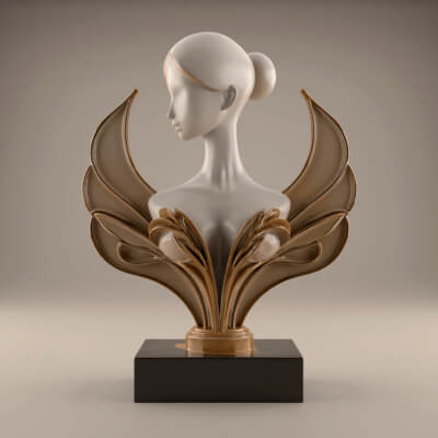 Elegant Woman Bust STL Modern Art 3D Print for Decor 3D Prin