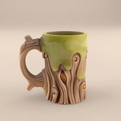 Fantasy Stump Planter and Container 3D Model STL