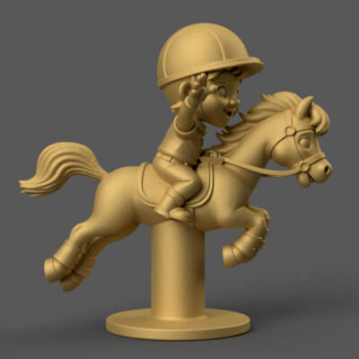 Fun 3D Pony Model for Kids - Perfect Desk Decor with Base