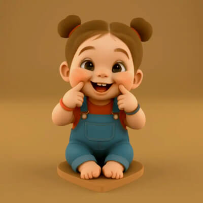 Joyful Baby Smile STL - Cute 3D Print Model