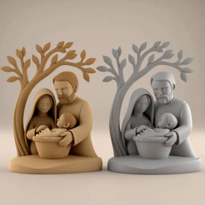 Mini Christmas Nativity Scene 3D STL File for Xmas Decor