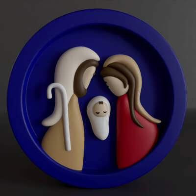 Mini Nativity Scene for Keychain - Wall - Desk - Table - Tre