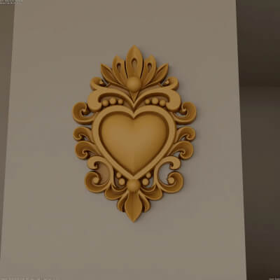 Ornate Heart Wall Decor STL 3D Print Model