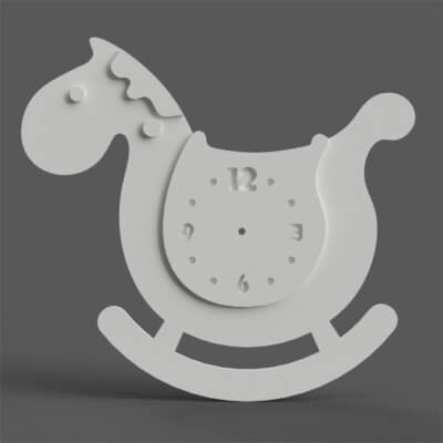 Rocking Horse Clock for CNC 3D Print 3D Print Model
