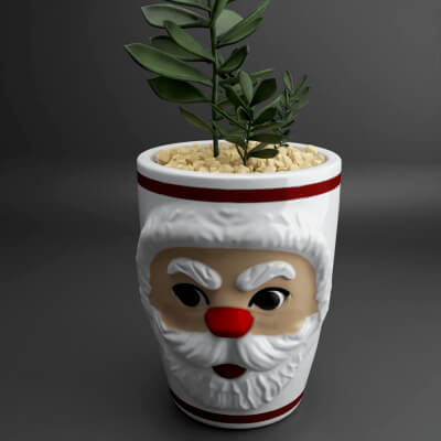 Santa Clause Planter - Vase - Urn - Candy Dish - Candle Hold