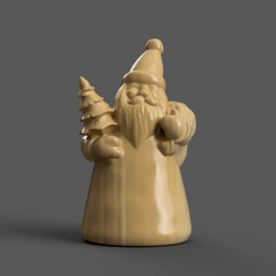 Santa Clause Sculpture for Table - Desk - Tree - Keychain 3D