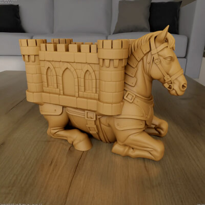 Warrior Horse Planter Fantasy Garden Decor STL