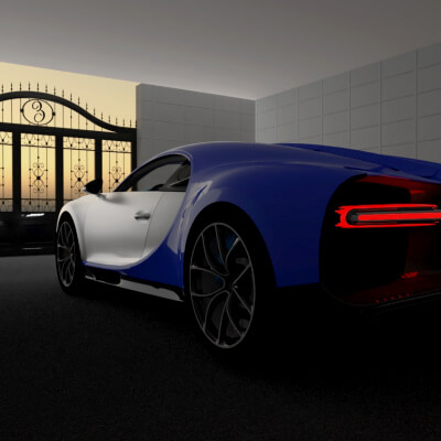 Bugatti Chiron Parking Lot