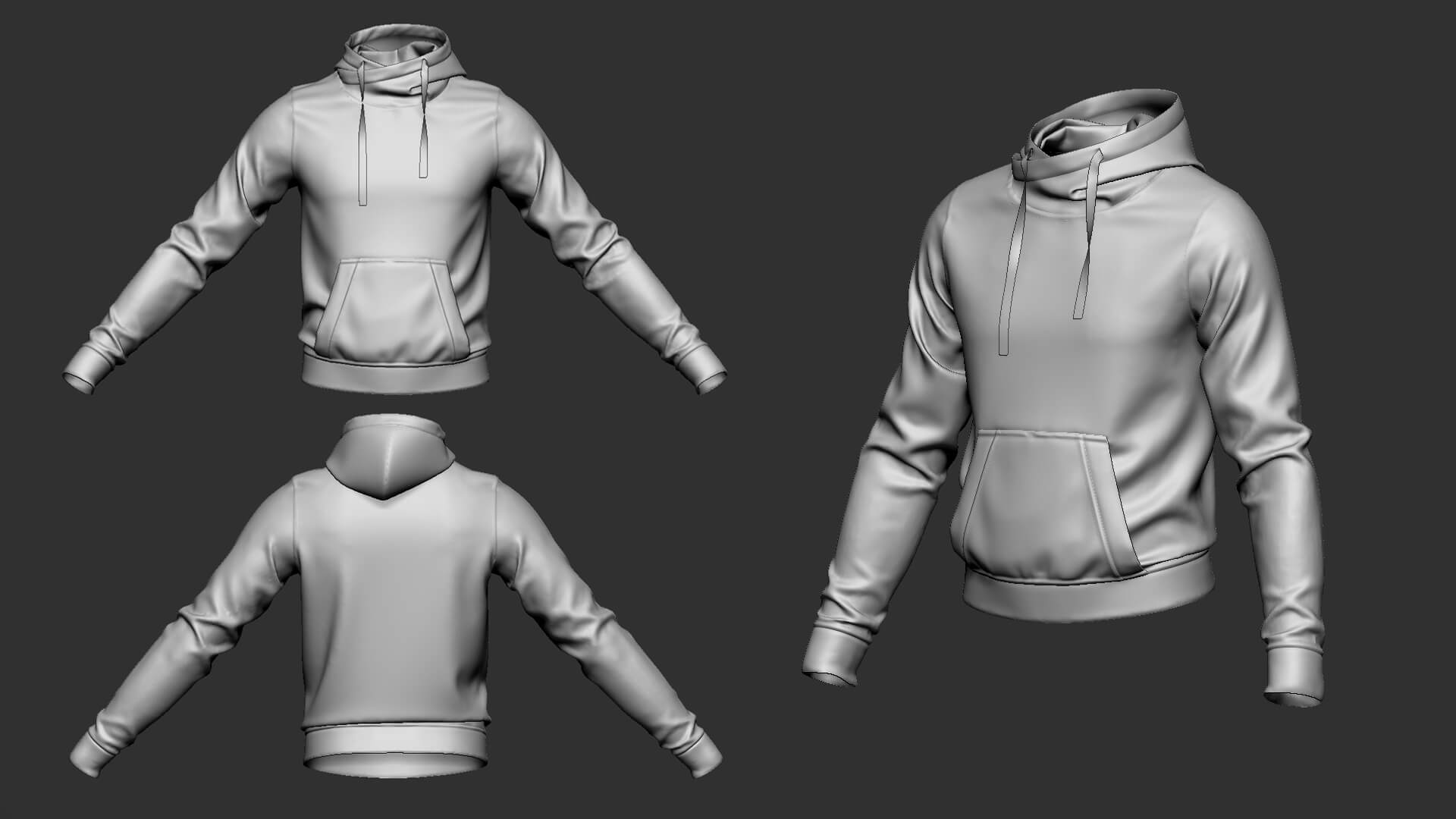 Male Hoodie Sweatshirt 3d Model By Abuvalove 