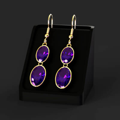 AP Amethyst Gemstone Earrings