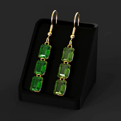 AP Emerald Dangle Earrings