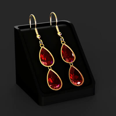 AP Garnet Dangle Earrings