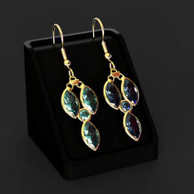 AP Sapphire Dangle Earrings