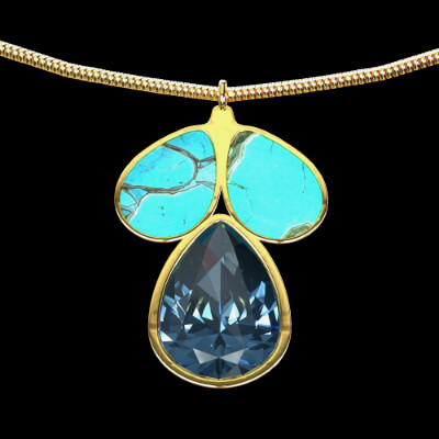 DAZ3D The Ocean Drops Pendant for Genesis 8 and 9