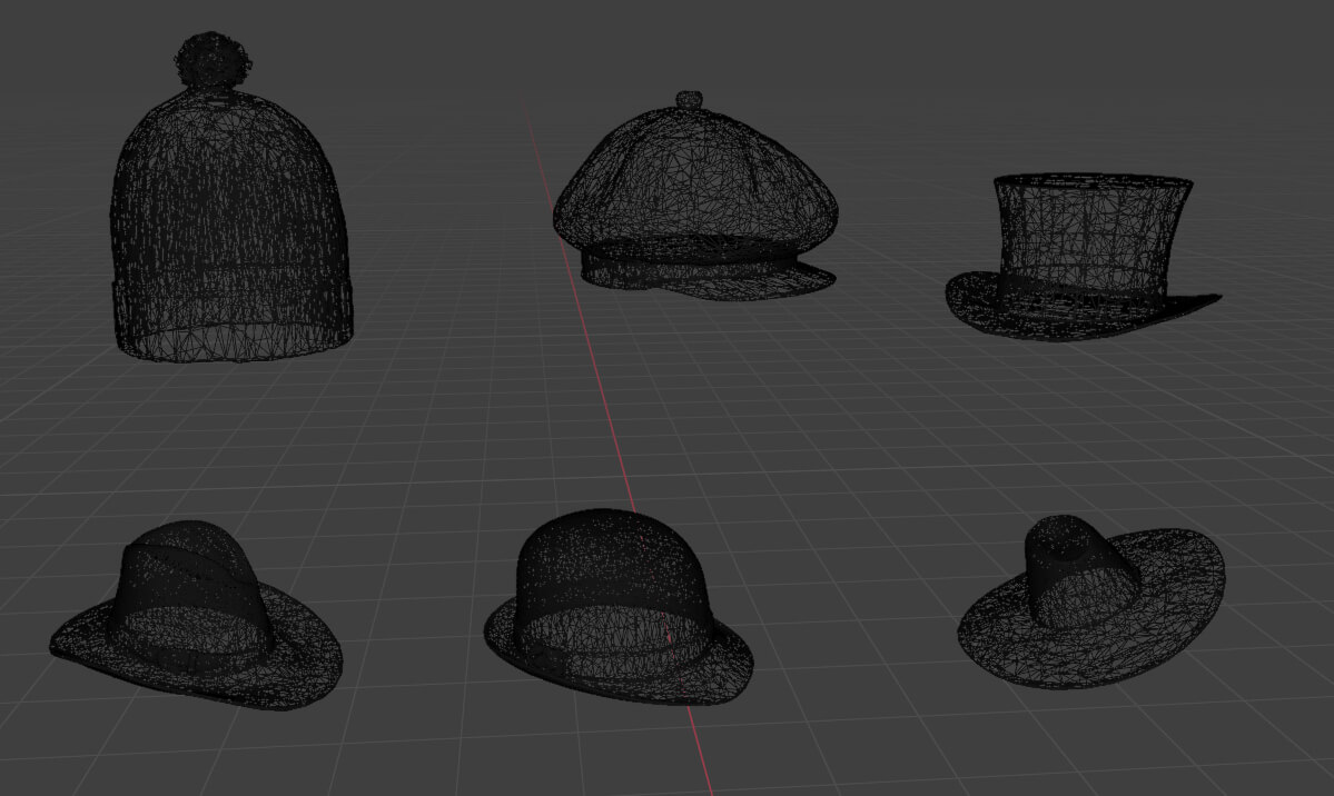 6 Hats Lowpoly - Free 3D Model by achref88