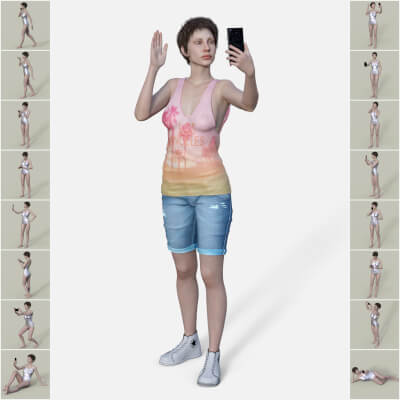 Smartphone Poses for Mona-Lita