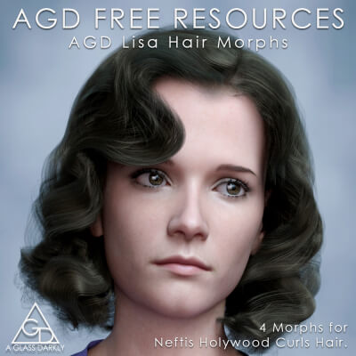 AGD Lisa Hair Morph for Rita Hollywood Curls Hair by aglassdarkly