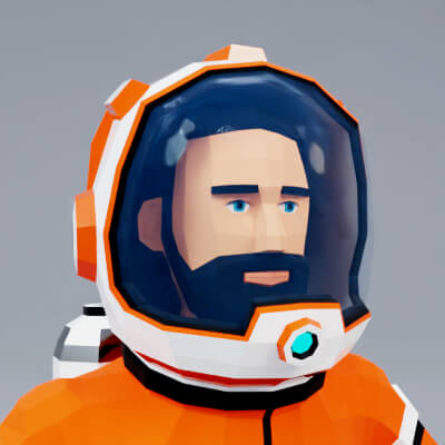 Astronaut in Spacesuit Low Poly Stylized - 3D Model by Agor2012