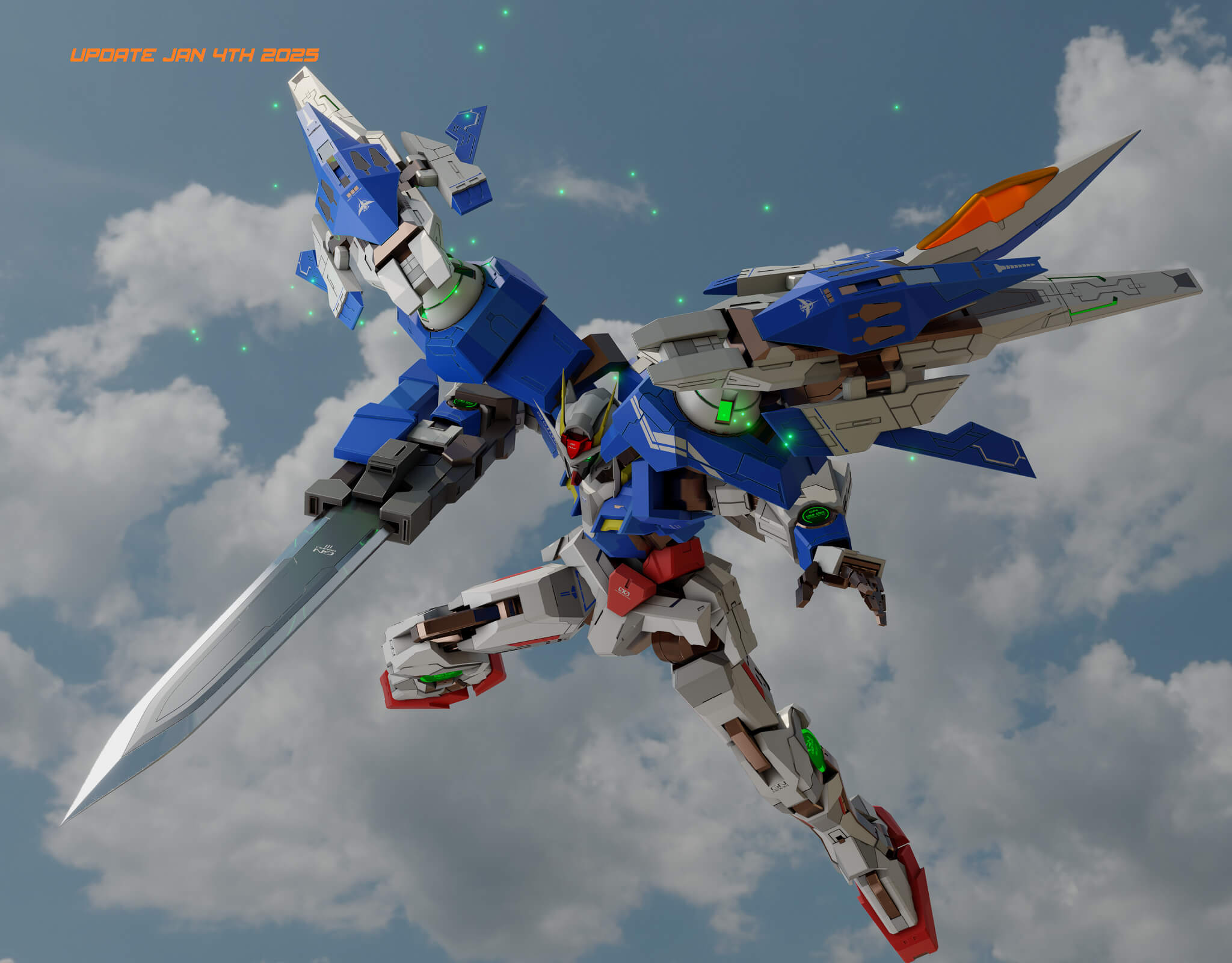 00 Raiser Gundam - Rigged 3D Model by Akbar_Indra