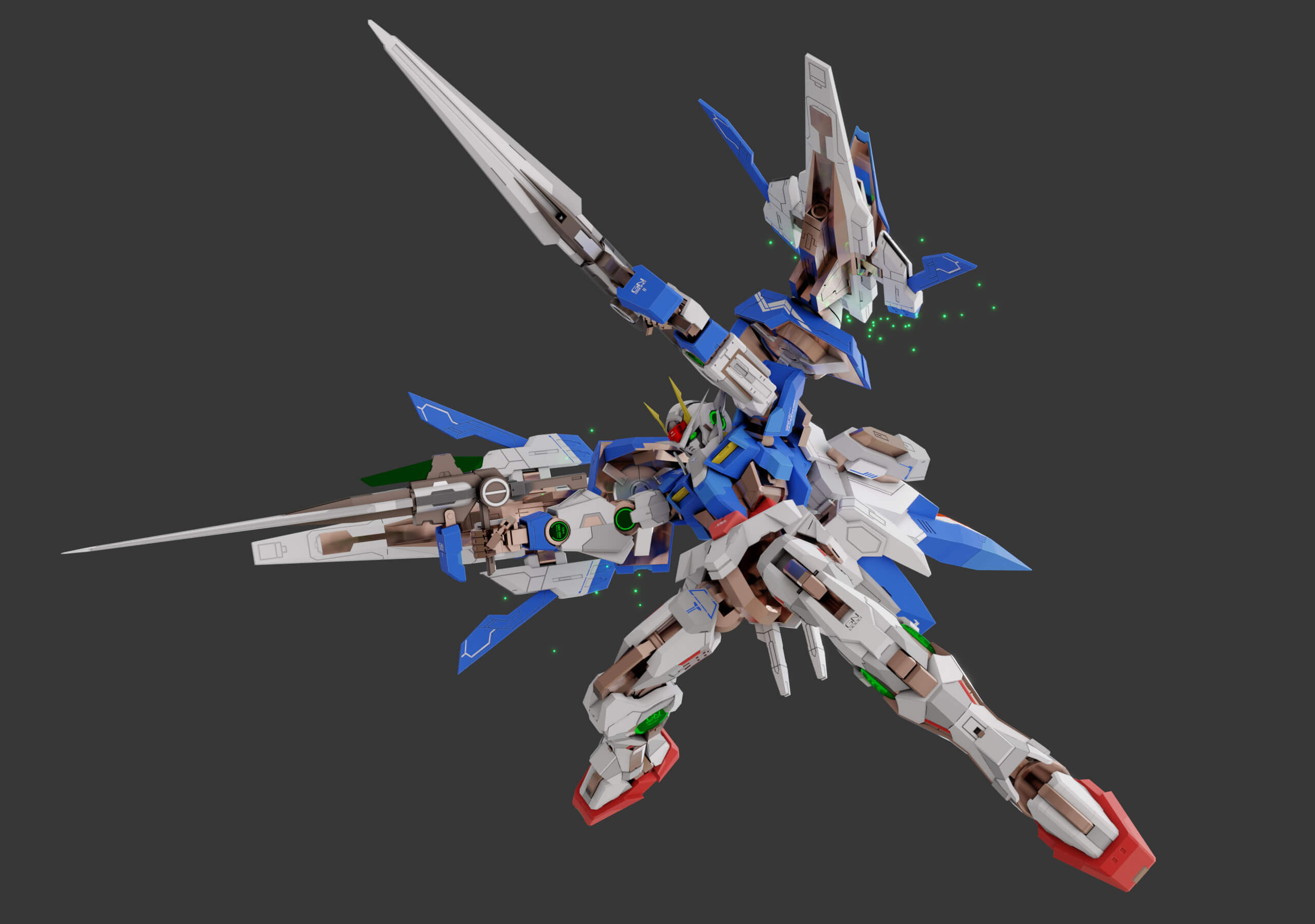 Slx Raiser 00 Raiser Gundam - Rigged 3D Model by Akbar_Indra