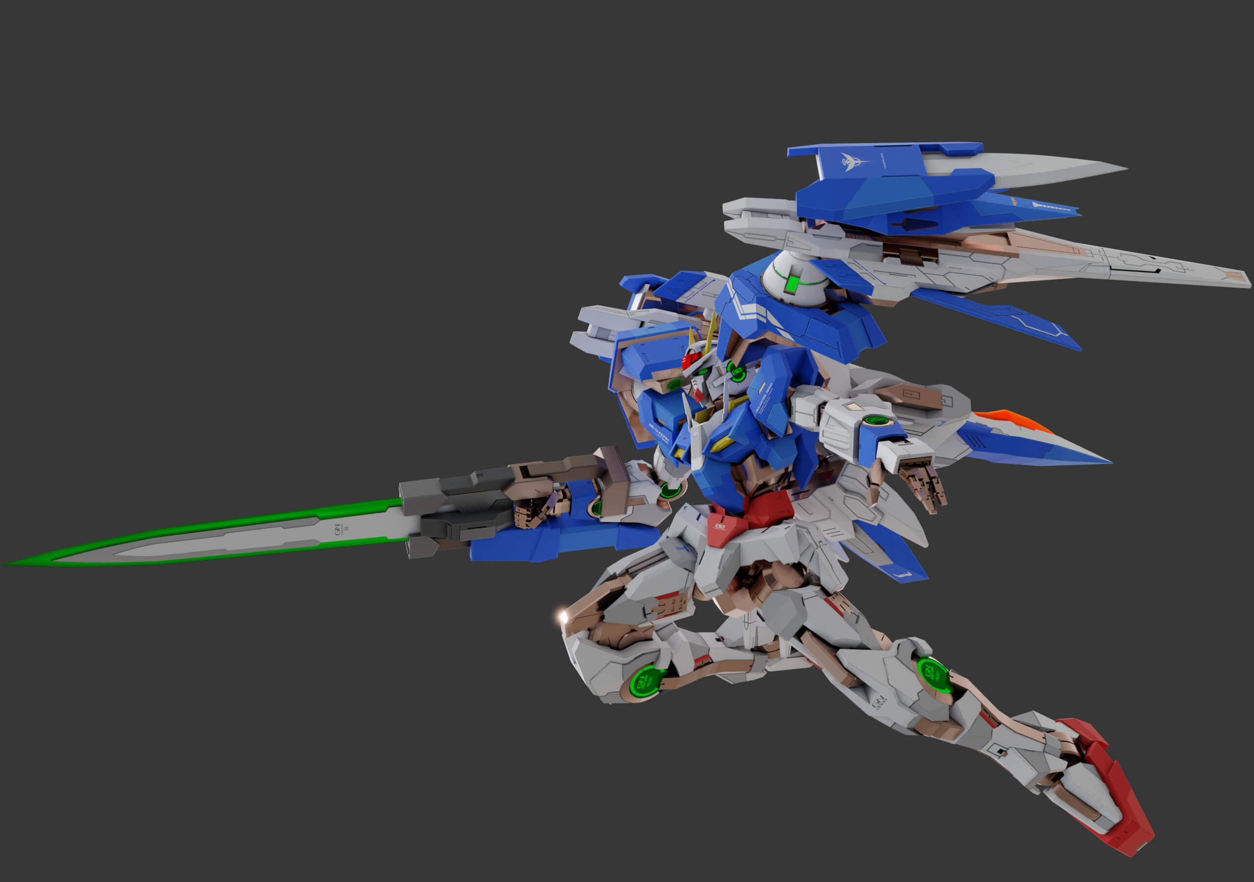 00 Raiser Gundam - Rigged 3D Model by Akbar_Indra